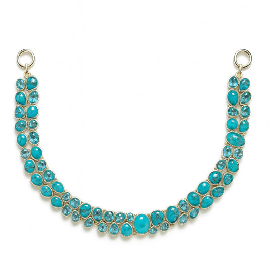 Sterling Silver Necklace Turquoise Blue Topaz