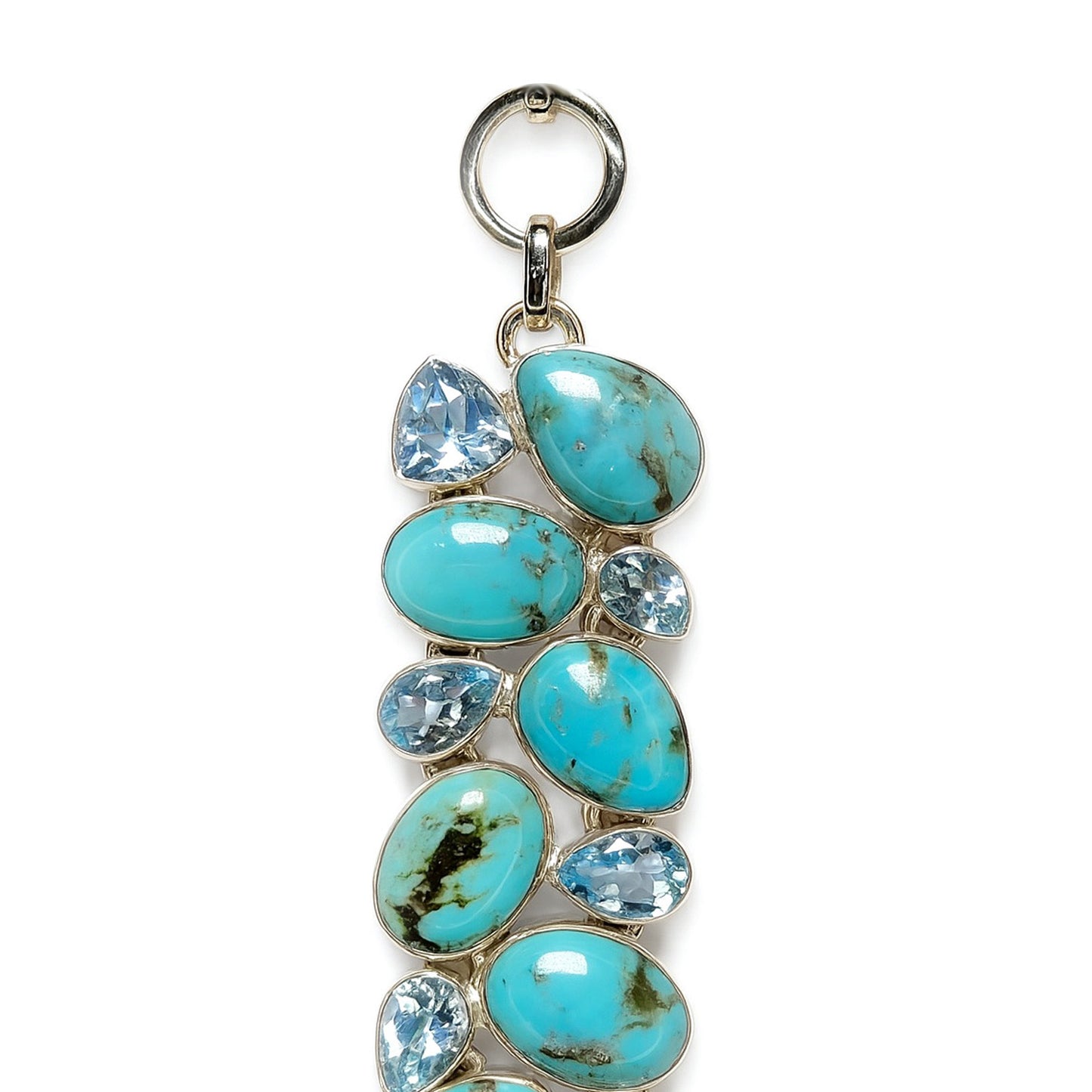 Sterling Silver Bracelet Turquoise Blue Topaz