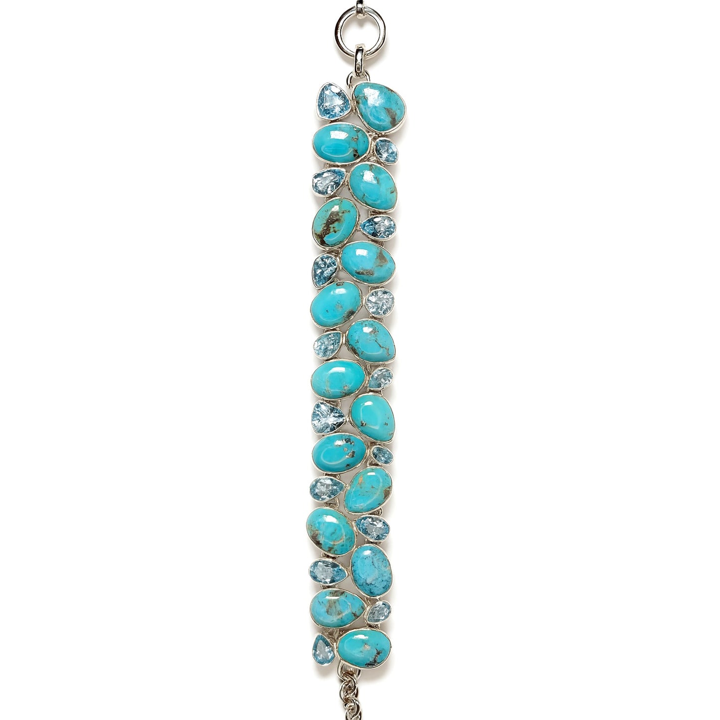 Sterling Silver Bracelet Turquoise Blue Topaz