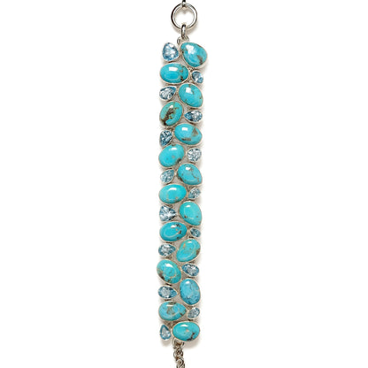 Sterling Silver Bracelet Turquoise Blue Topaz