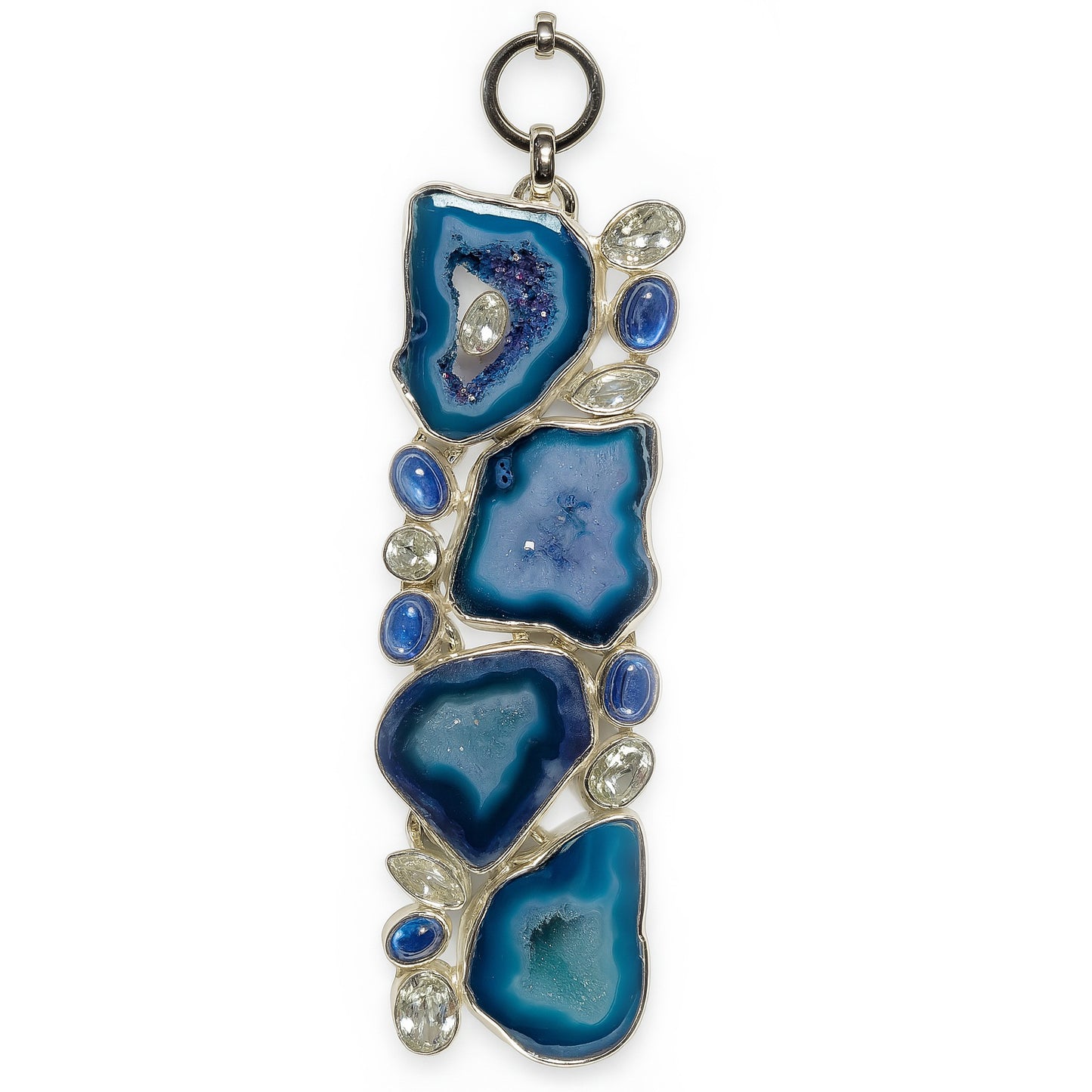 Sterling Silver Bracelet Lapis Agate Kyanite