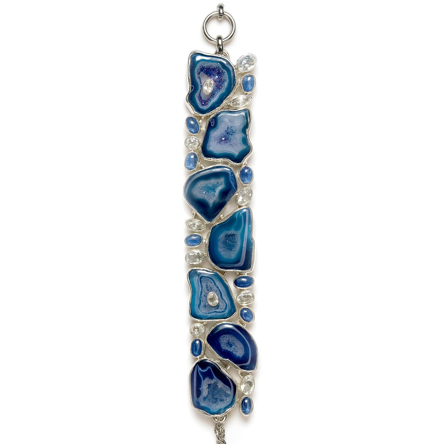 Sterling Silver Bracelet Lapis Agate Kyanite