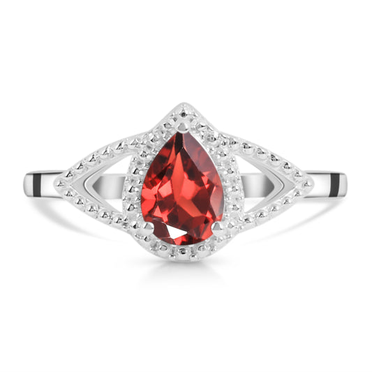 Sterling Silver Ring Garnet  IGR-11  Size 7