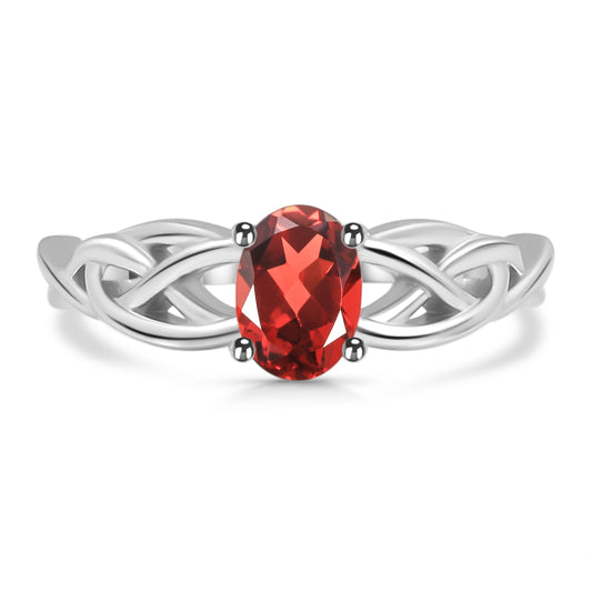 Sterling Silver Ring Garnet  IGR-369  Size 8