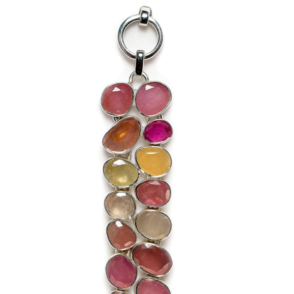 Sterling Silver Bracelet Multi Sapphire