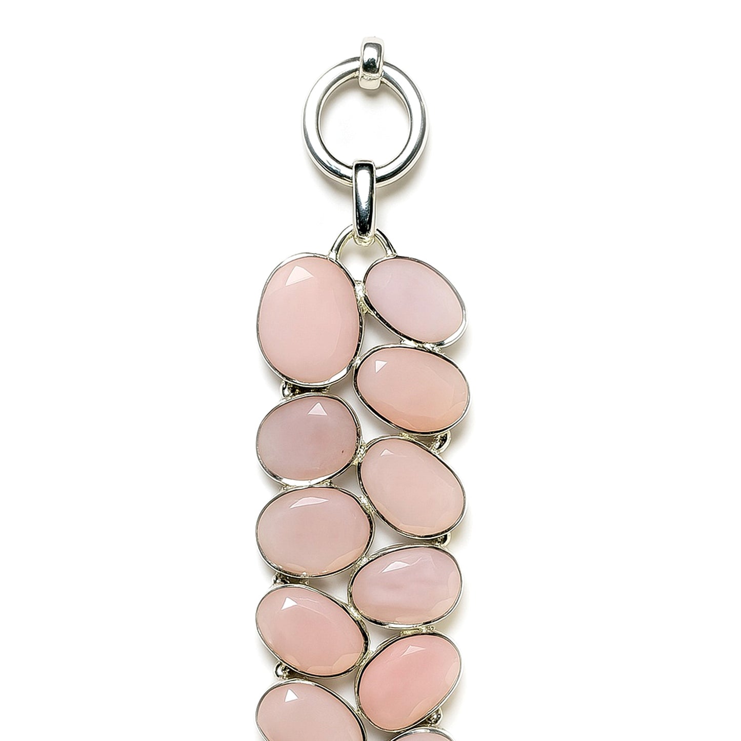 Sterling Silver Bracelet Pink Opal