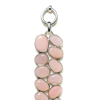 Sterling Silver Bracelet Pink Opal