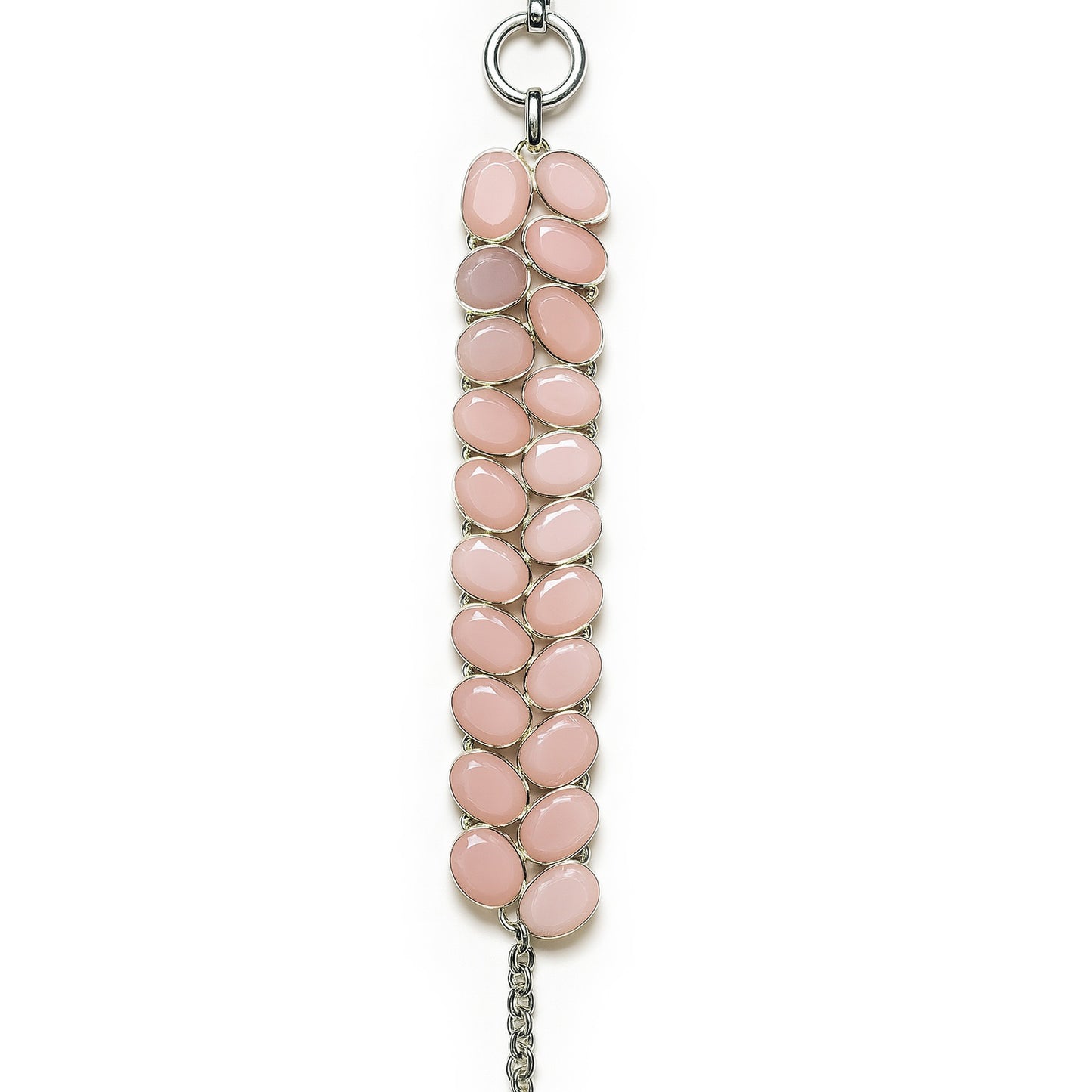 Sterling Silver Bracelet Pink Opal