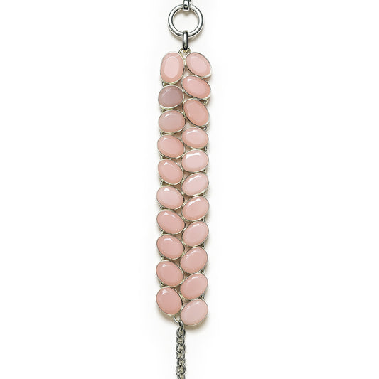 Sterling Silver Bracelet Pink Opal