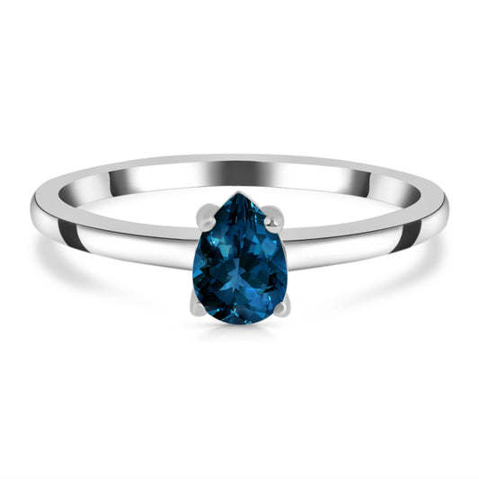 Sterling Silver Ring London Blue Topaz  IGR-2502 Size 7