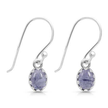 Sterling Silver Earrings Tanzanite  IGE-1009