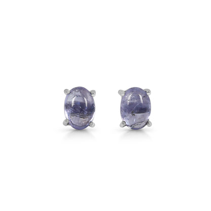 Sterling Silver Earrings Tanzanite  IGE-750
