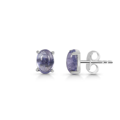 Sterling Silver Earrings Tanzanite  IGE-750