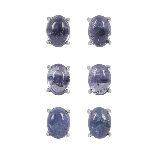 Sterling Silver Earrings Tanzanite  IGE-750