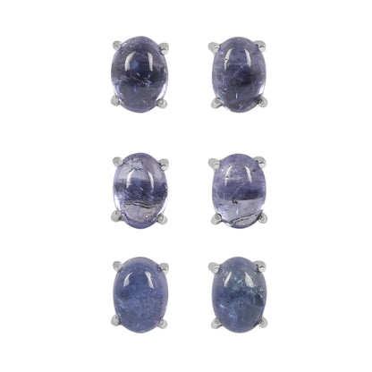 Sterling Silver Earrings Tanzanite  IGE-750
