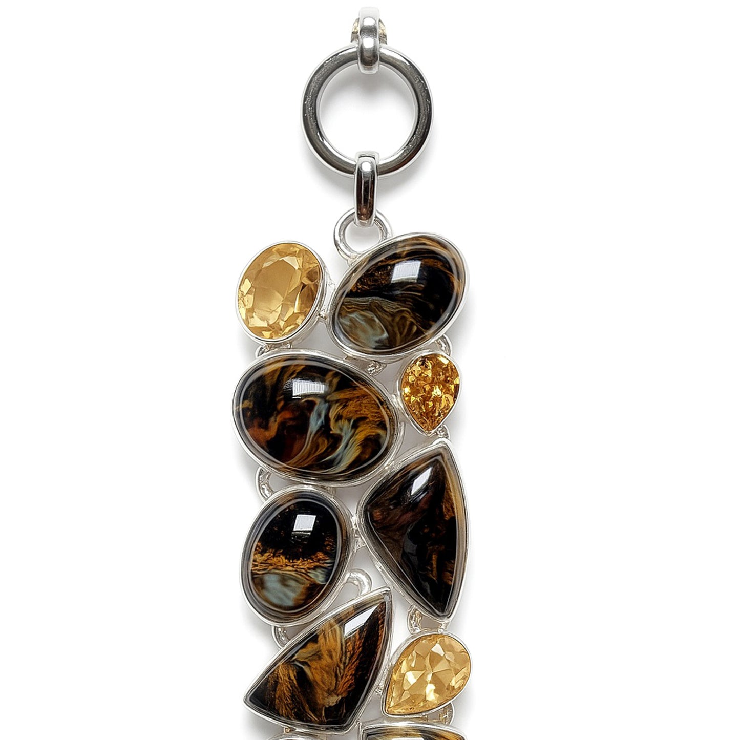 Sterling Silver Bracelet Pietersite Citrine