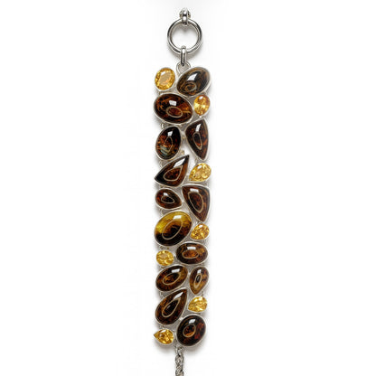 Sterling Silver Bracelet Pietersite Citrine