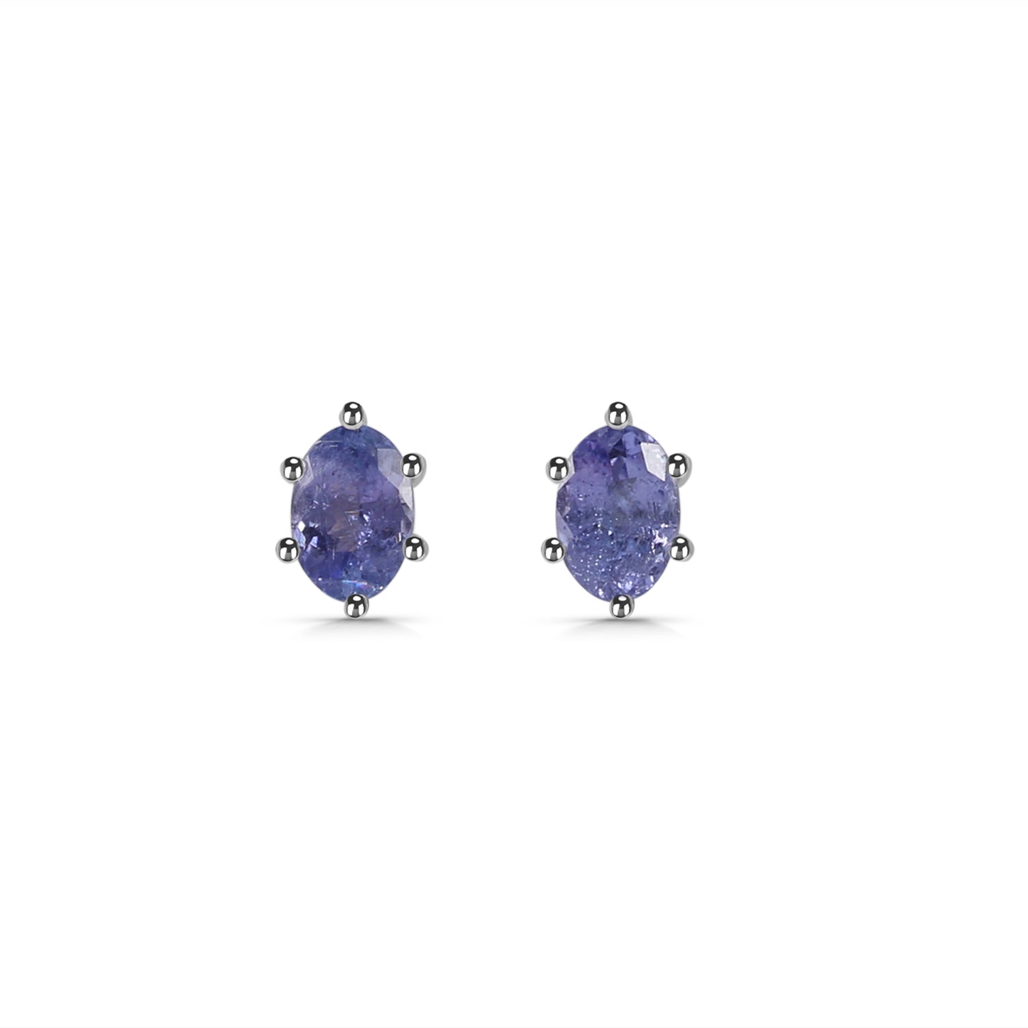 Sterling Silver Earrings Tanzanite  IGE-1077
