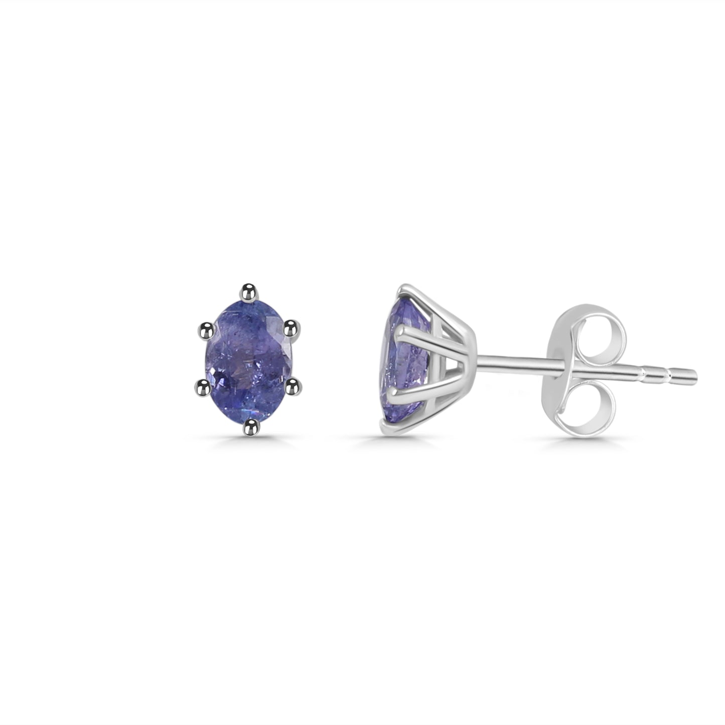 Sterling Silver Earrings Tanzanite  IGE-1077