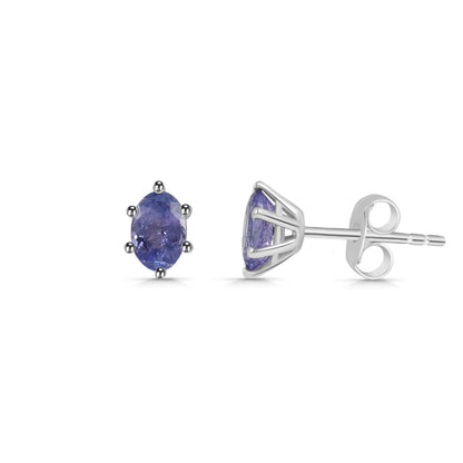 Sterling Silver Earrings Tanzanite  IGE-1077