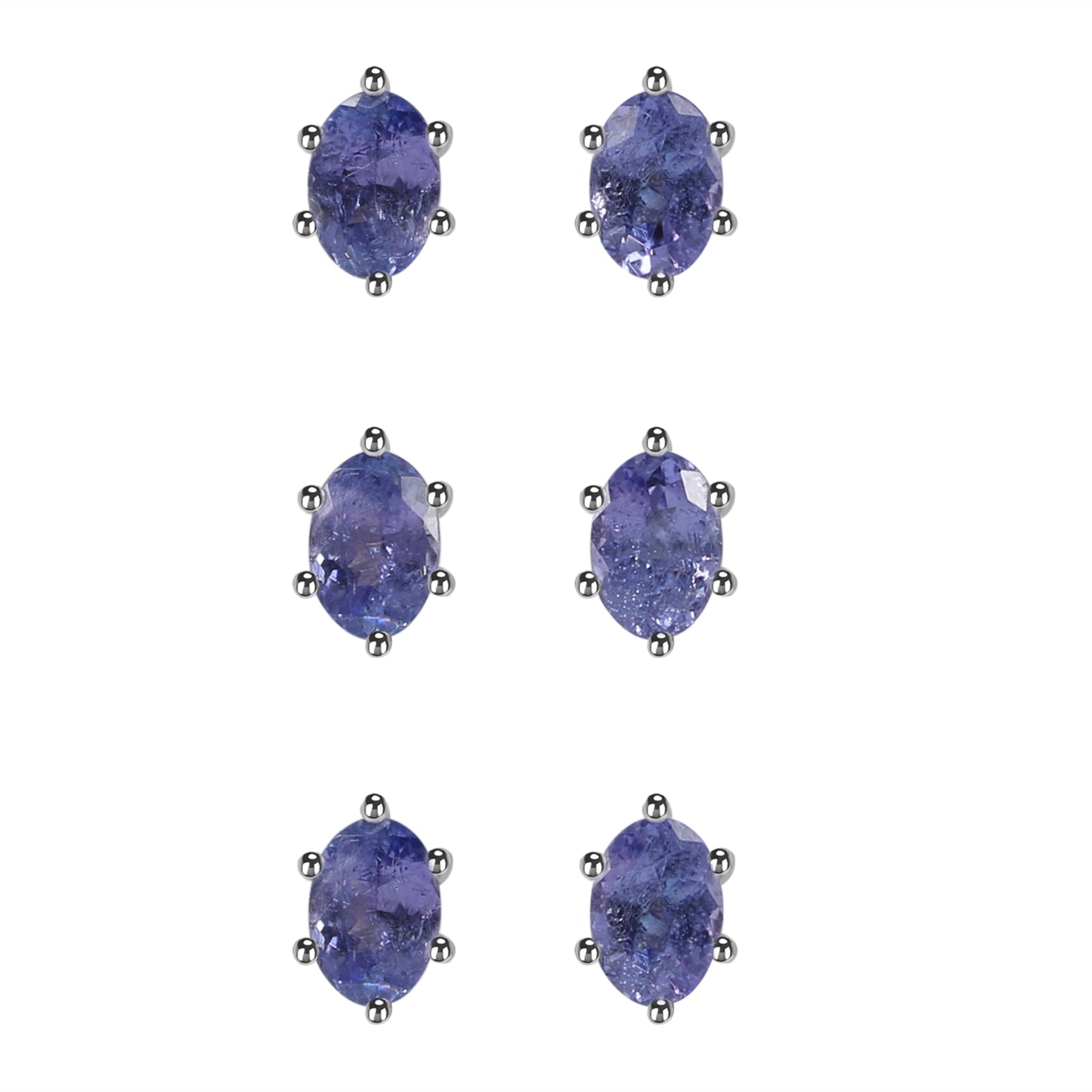 Sterling Silver Earrings Tanzanite  IGE-1077