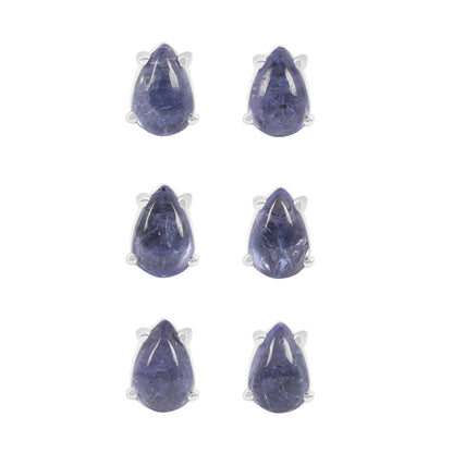 Sterling Silver Earrings Tanzanite  IGE-1141
