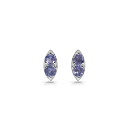 Sterling Silver Earrings Tanzanite  IGE-1090