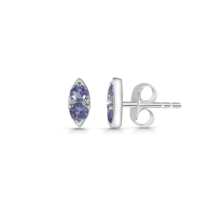 Sterling Silver Earrings Tanzanite  IGE-1090