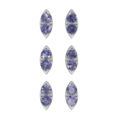 Sterling Silver Earrings Tanzanite  IGE-1090