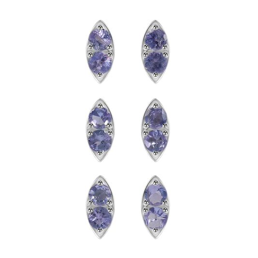 Sterling Silver Earrings Tanzanite  IGE-1090