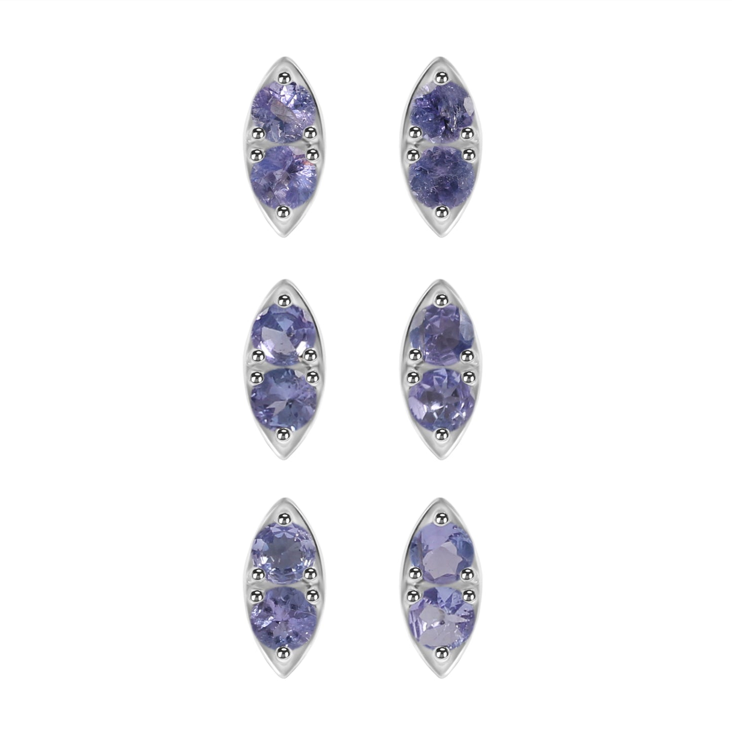 Sterling Silver Earrings Tanzanite  IGE-1090