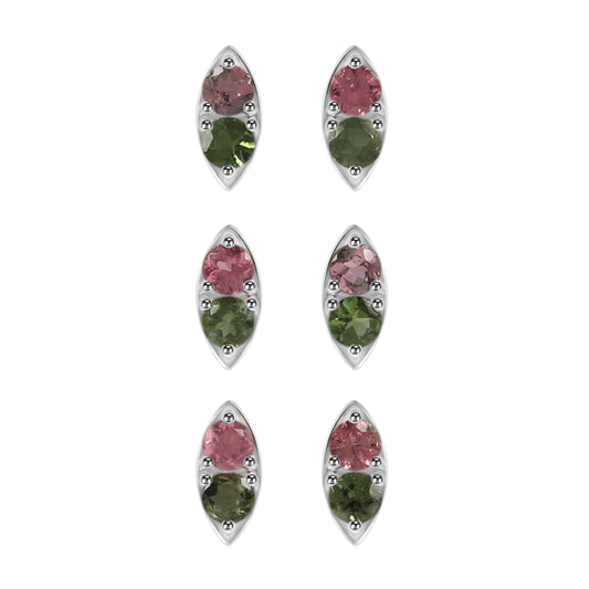 Sterling Silver Earrings Tourmaline  IGE-1090