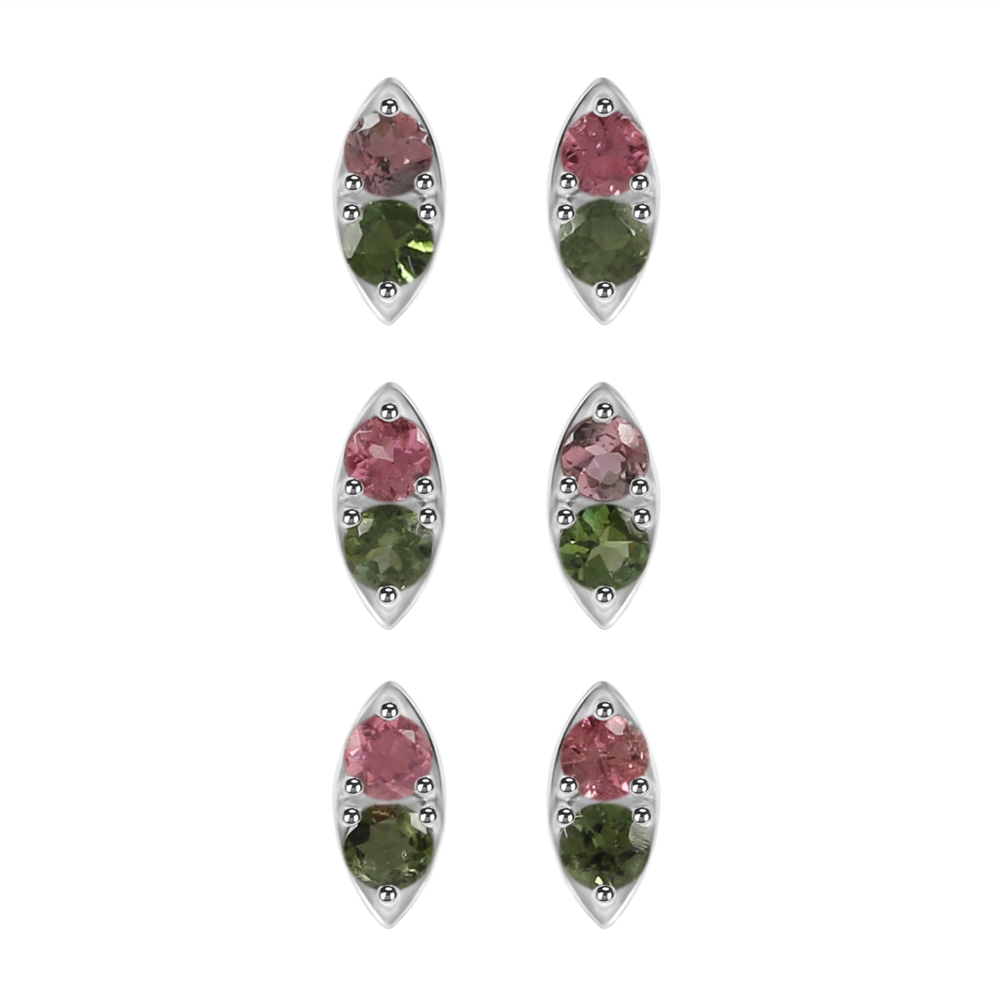 Sterling Silver Earrings Tourmaline  IGE-1090