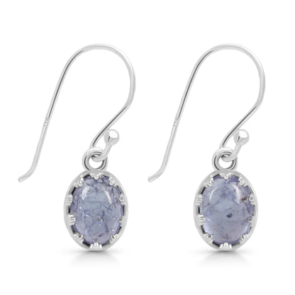 Sterling Silver Earrings Tanzanite  IGE-1007
