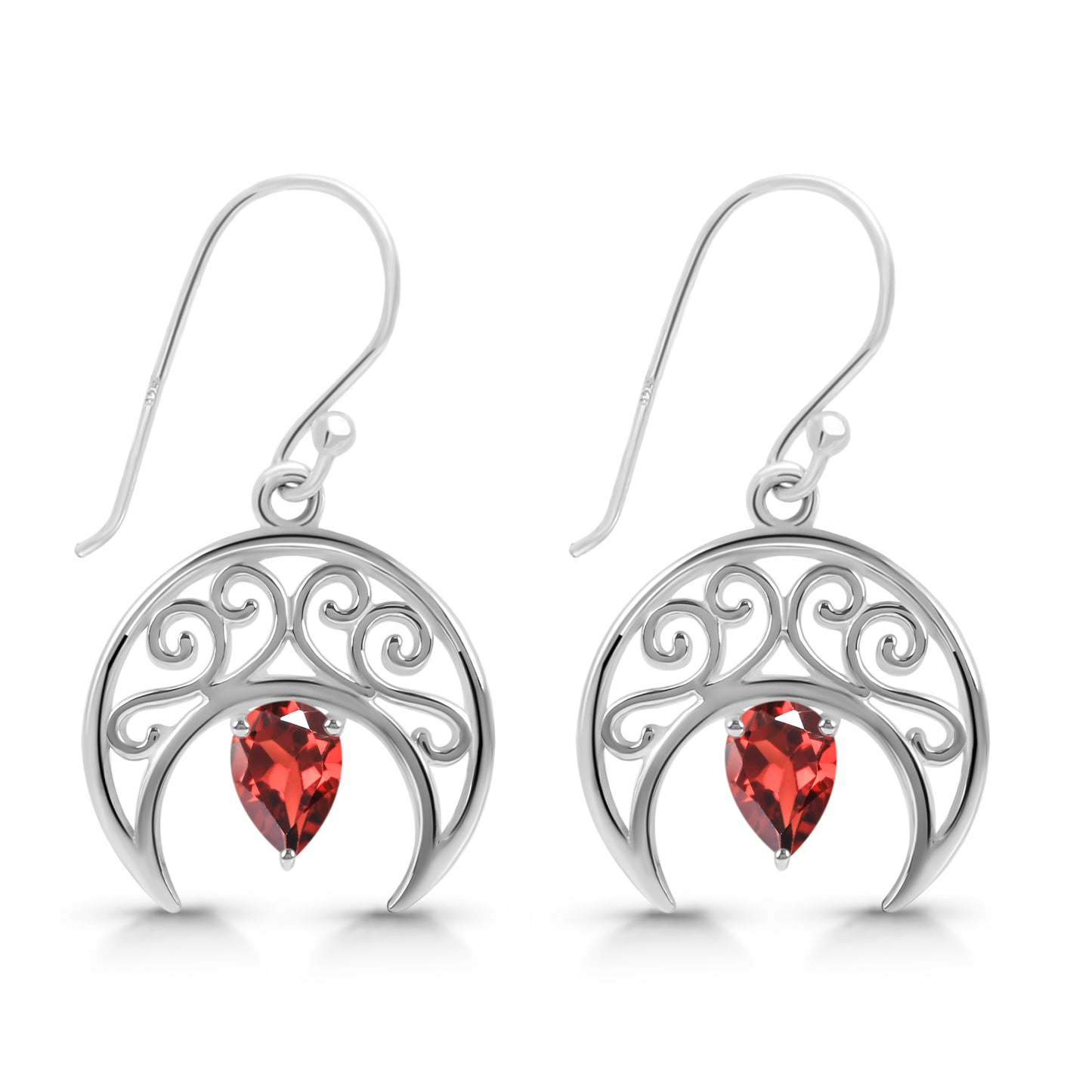 Sterling Silver Earrings Garnet   IGE-890