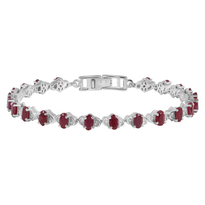 Sterling Silver Bracelet Ruby  IGB-178