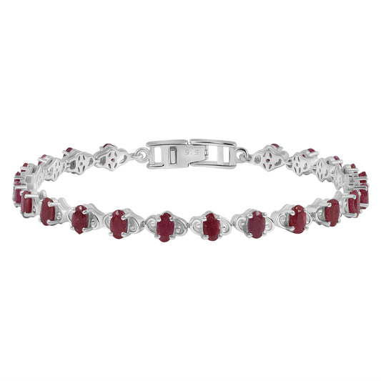 Sterling Silver Bracelet Ruby  IGB-178