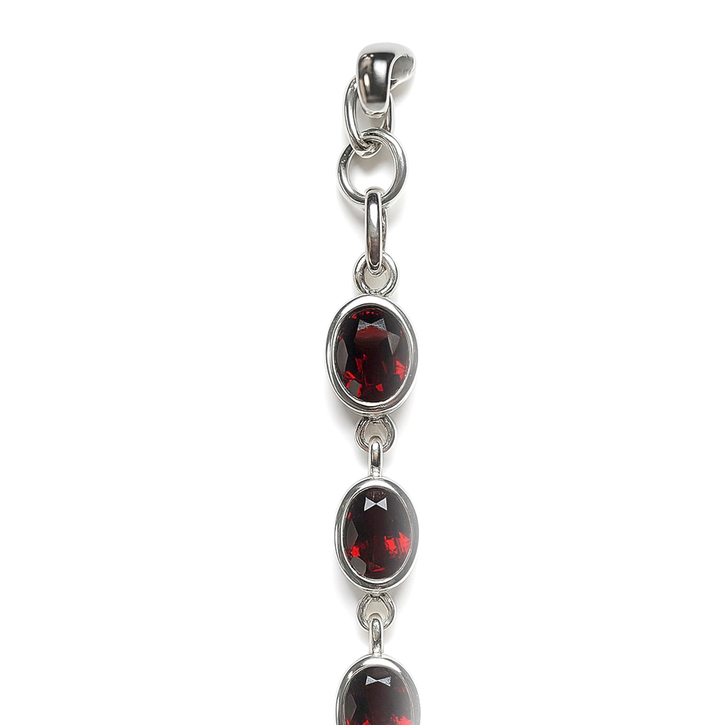 Sterling Silver Bracelet Garnet   IGB-113