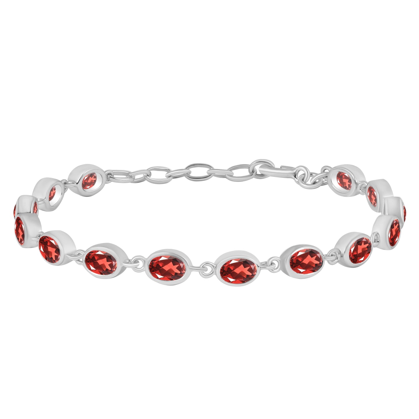 Sterling Silver Bracelet Garnet   IGB-113