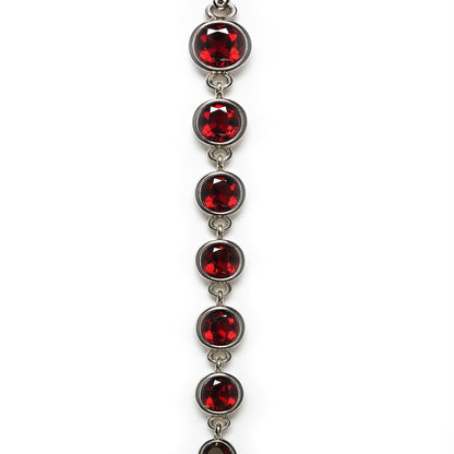 Sterling Silver Bracelet Garnet   IGB-113