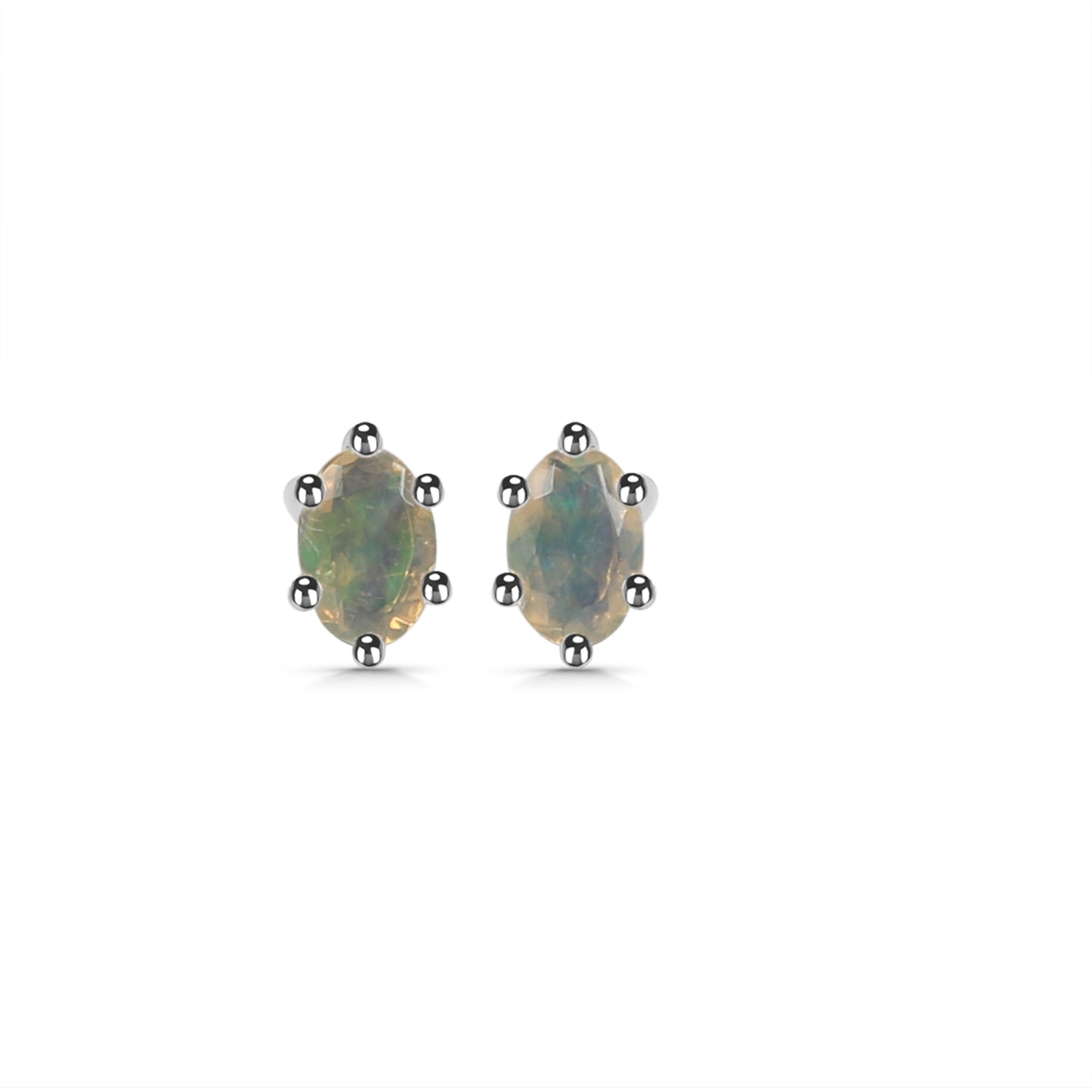 Sterling Silver Earrings Opal  IGE-1202 (Sold in 3 PR Card)