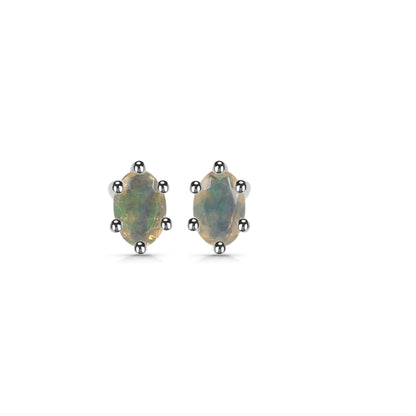 Sterling Silver Earrings Opal  IGE-1202 (Sold in 3 PR Card)