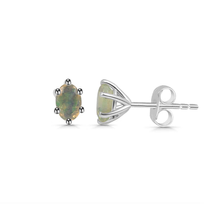 Sterling Silver Earrings Opal  IGE-1202 (Sold in 3 PR Card)