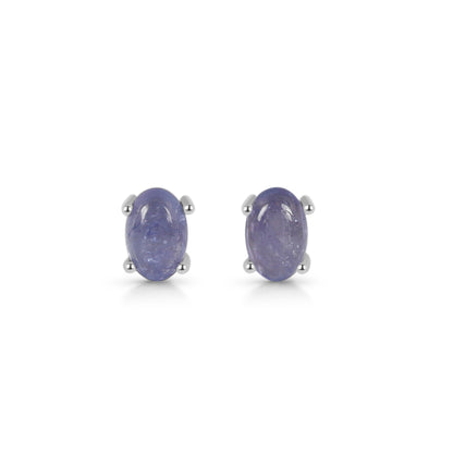 Sterling Silver Earrings Tanzanite  IGE-1354