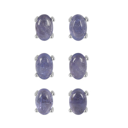 Sterling Silver Earrings Tanzanite  IGE-1354