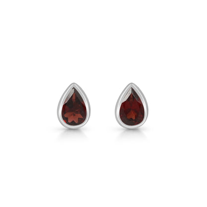 Sterling Silver Earrings Garnet   IGE-1465 (Sold in 3 PR Card)