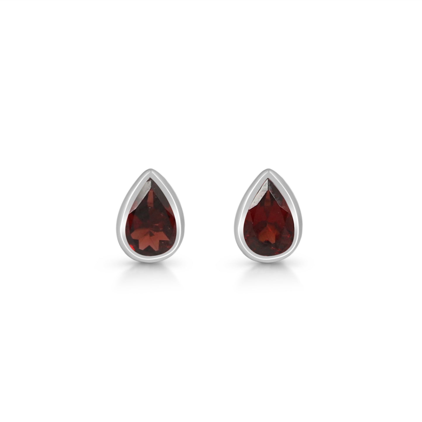 Sterling Silver Earrings Garnet   IGE-1465 (Sold in 3 PR Card)