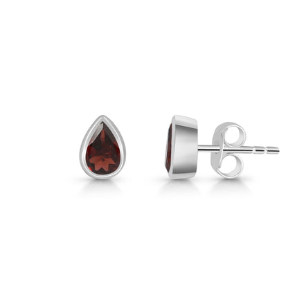 Sterling Silver Earrings Garnet   IGE-1465 (Sold in 3 PR Card)