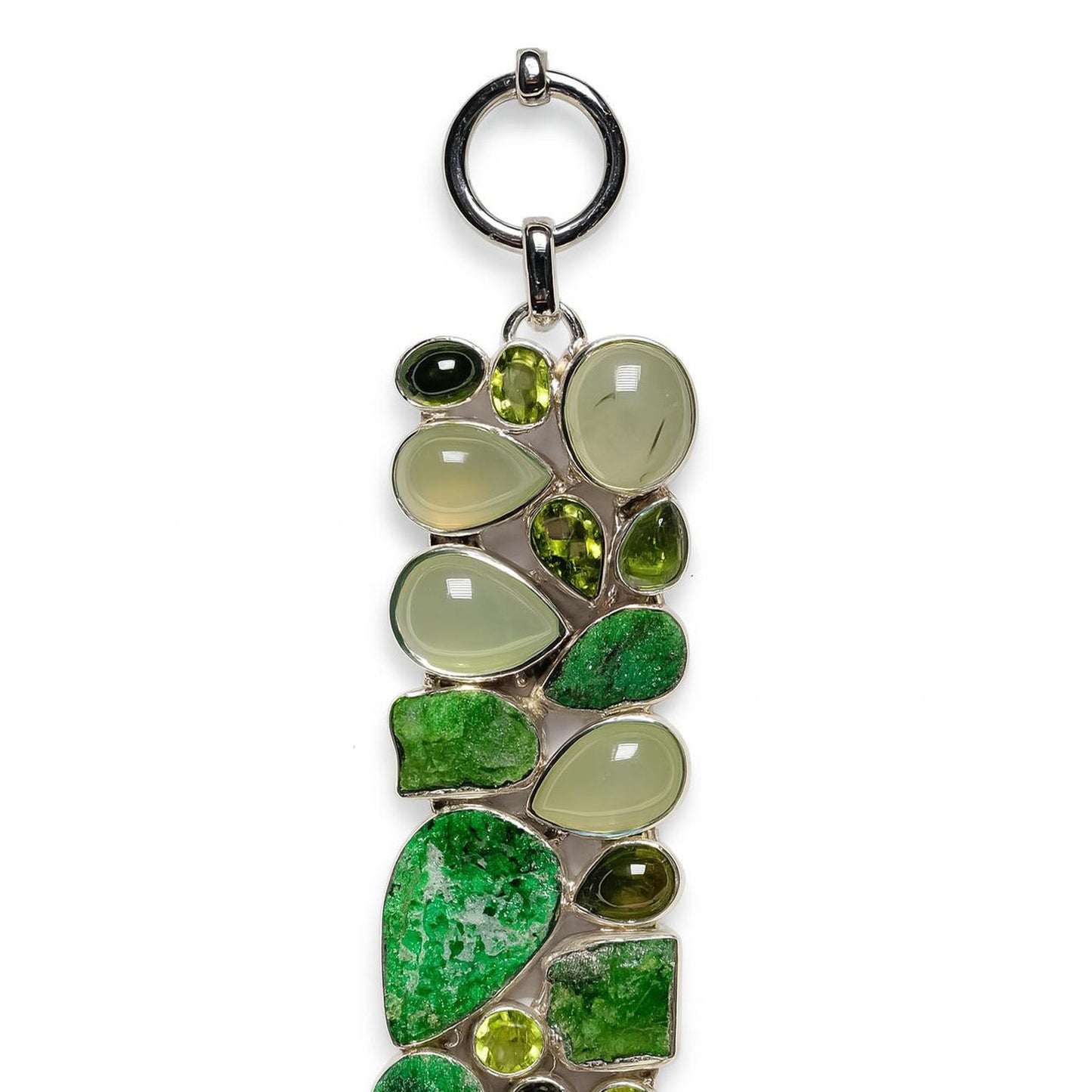 Sterling Silver Bracelet Uvarovite Peridot