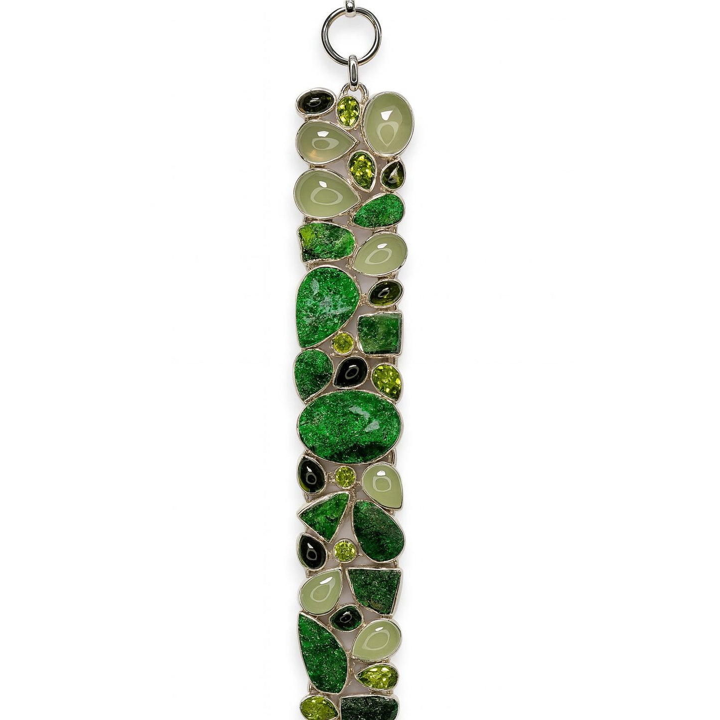 Sterling Silver Bracelet Uvarovite Peridot
